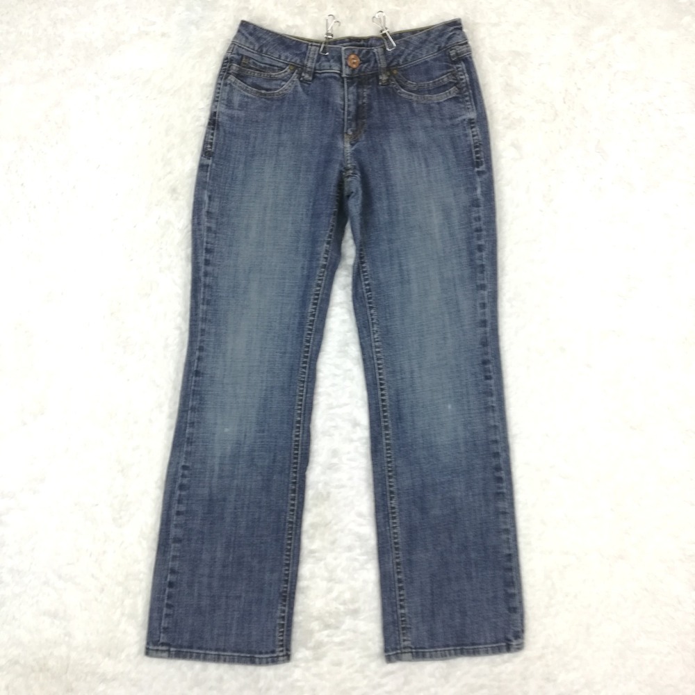 Christopher Blue Womens Jeans Boot Cut Blue Denim‎ Medium Wash Stretch Low 8